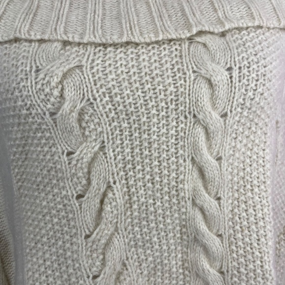 Smartwool Merino Off Shoulder Sweater S Cable knit cream beige chunky - Picture 4 of 12